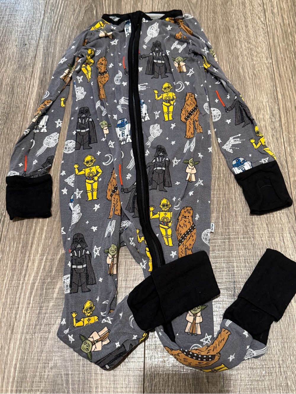 Little Sleepies Gray Star Wars Zippies 18-24 months